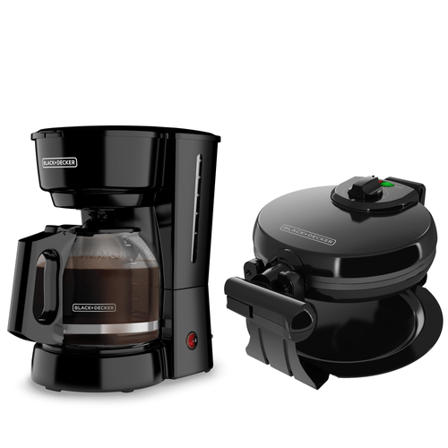 Combo Desayuno Black+Decker Cafetera + Wafflera CM0916B+WM1000B
